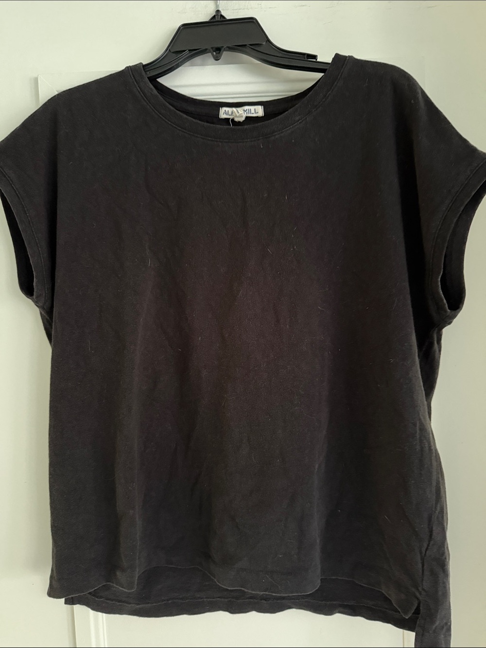 Alex Mill Black Cap-Sleeve Crewneck Tee